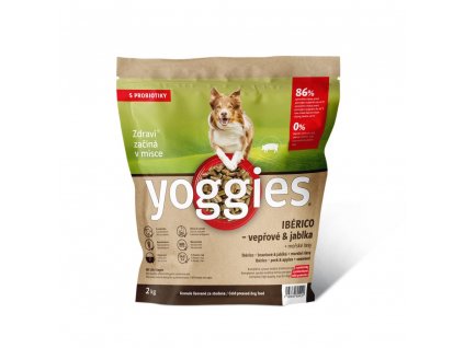 2kg yoggies iberico veprove maso s jablky granule lisovane za studena s probiotiky