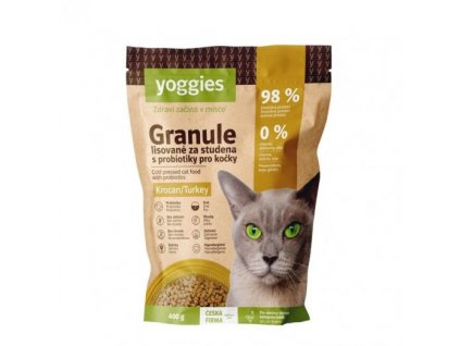 1523 400g yoggies granule pro kocky s krocanim masem lisovane za studena s probiotiky