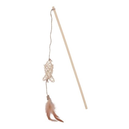 Udica s pierkom ETHICAT RATTAN ryba hračka pre mačku