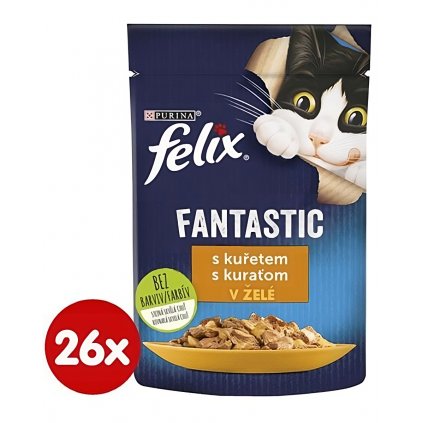 Felix Fantastic cat kura želé kapsička 26x85 g