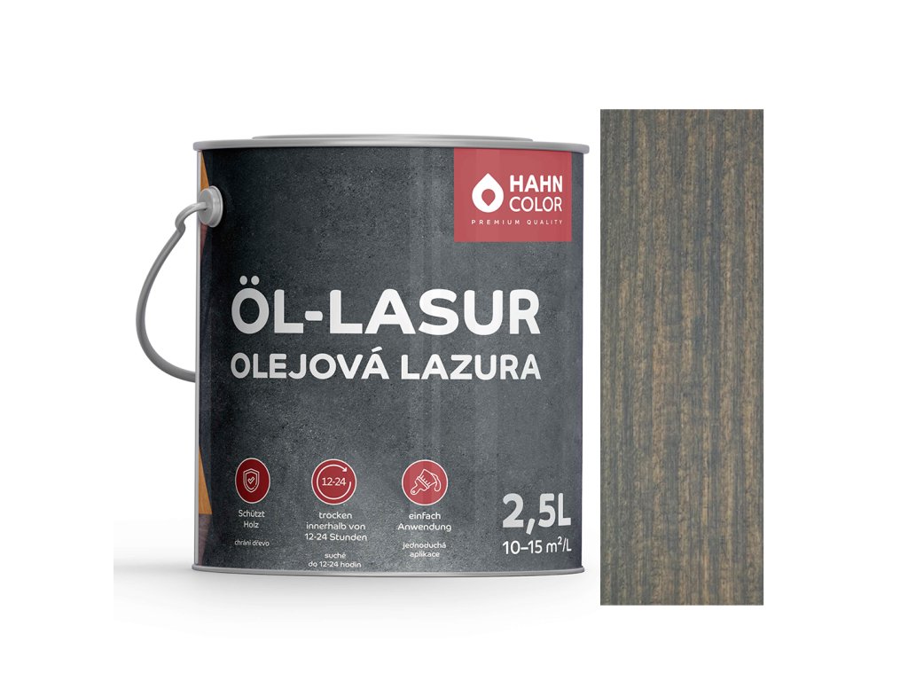 Hahn Color ÖL-LASUR 2,5L OL-16 - Graphitgrau