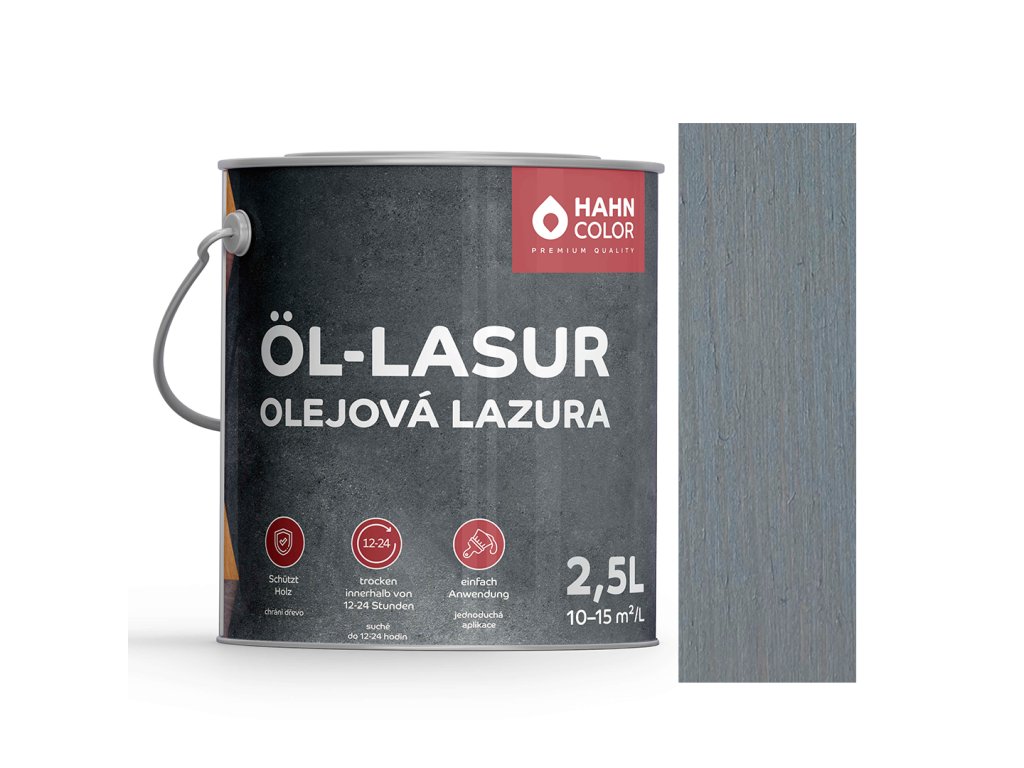 Hahn Color ÖL-LASUR 2,5L OL-17 - Platingrau