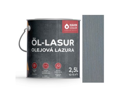 Hahn Color ÖL-LASUR 2,5L OL-17 - Platingrau