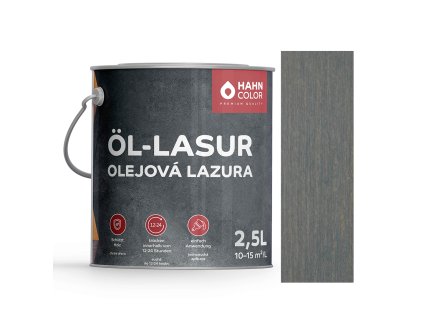 Hahn Color ÖL-LASUR 2,5L OL-19 - Wassergrau