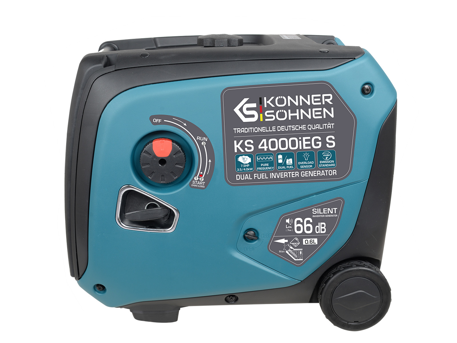 Könner & Söhnen KS 4000iEG S LPG/ Benzínová invertorová elektrocentrála 4.0kW, 230V