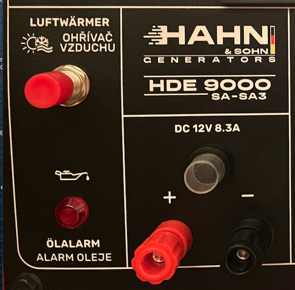 Hahn & Sohn HDE 9000SA-SA3 1/3 Dieselový Generátor 6,5kW, 230V/400V