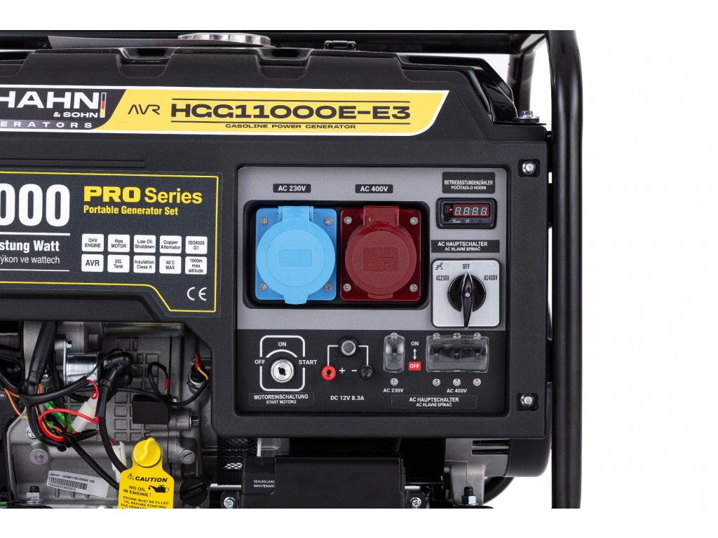 Hahn & Sohn HGG 11000E-E3 Benzínová elektrocentrála 8,5kW, 230/400V