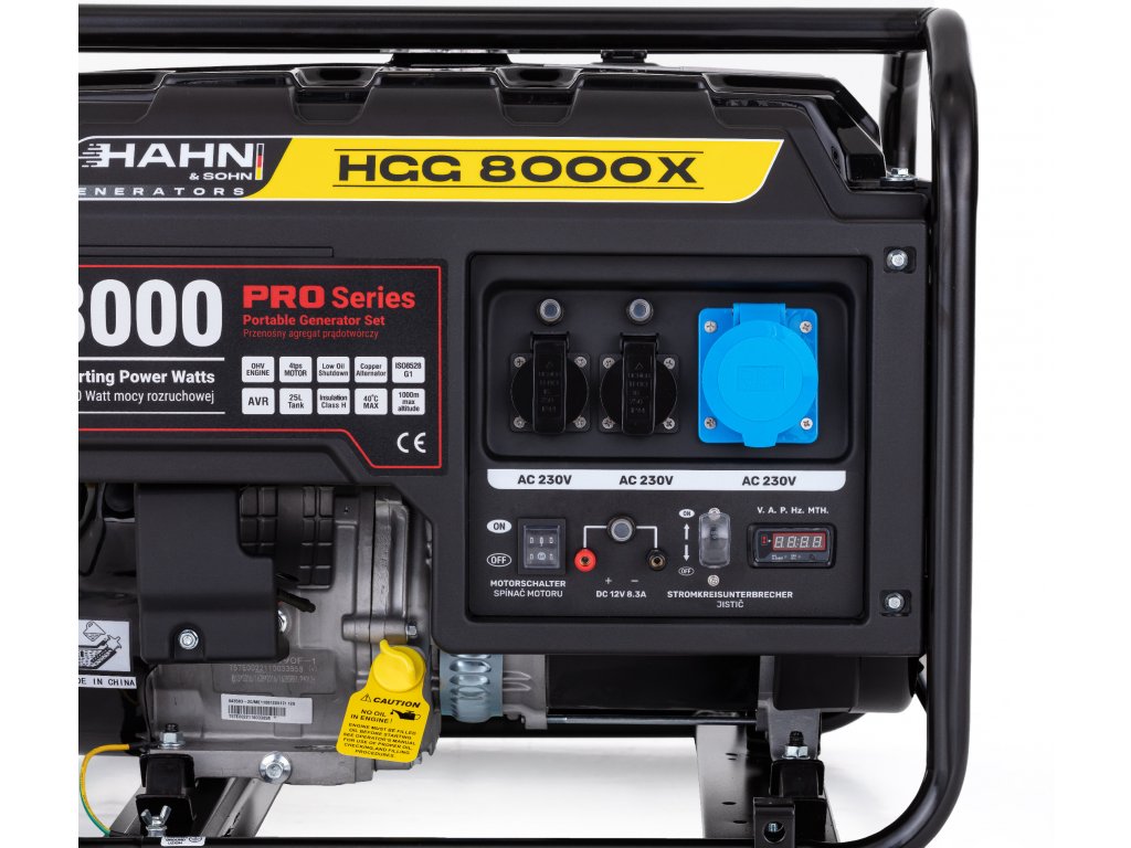 Hahn & Sohn HGG 8000X Benzínová elektrocentrála 6,5kW, 230V