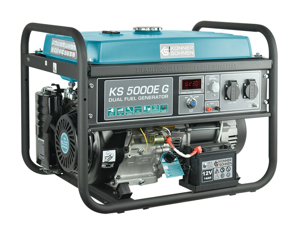 Könner & Söhnen KS 5000E G LPG/benzínová elektrocentrála 4,5kW / 230V