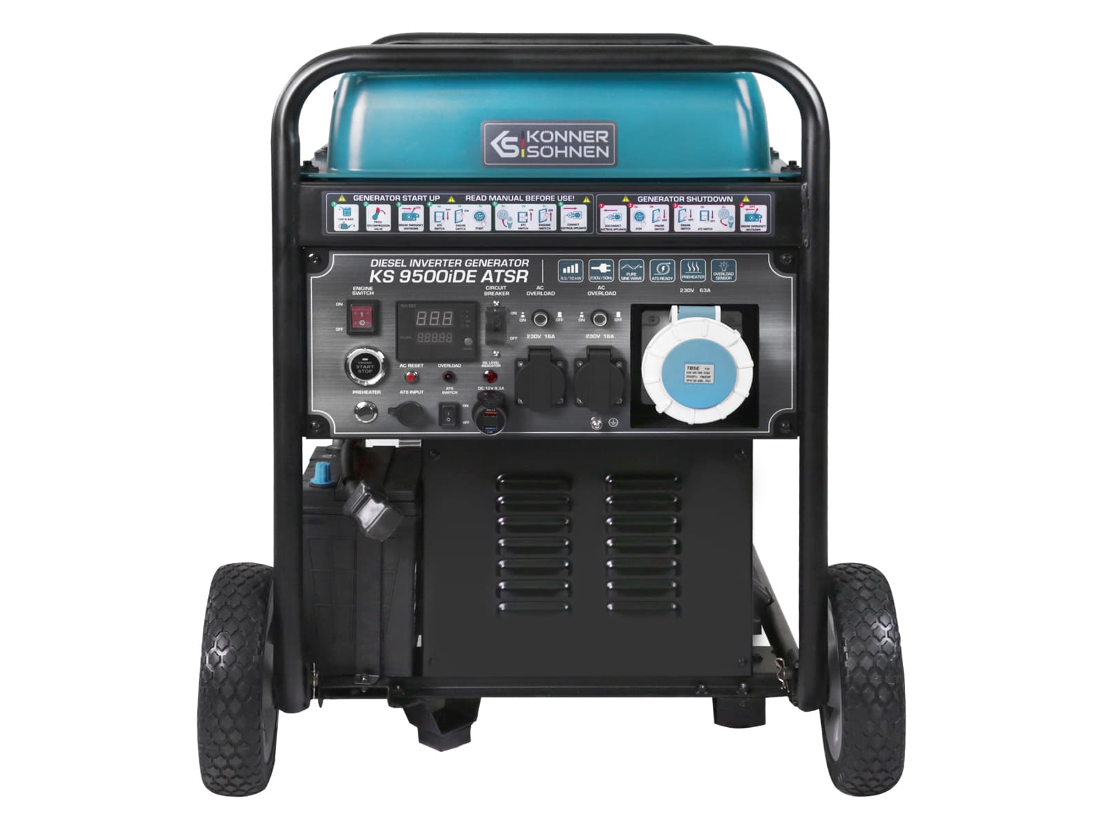 Könner & Söhnen KS 9500iDE ATSR Dieselová-Invertorová elektrocentrála 10kW / 230V