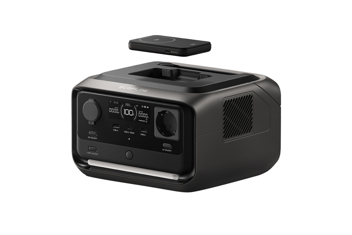 EcoFlow RIVER 3 Plus Wireless – přenosná bateriová stanice s magnetickou powerbankou