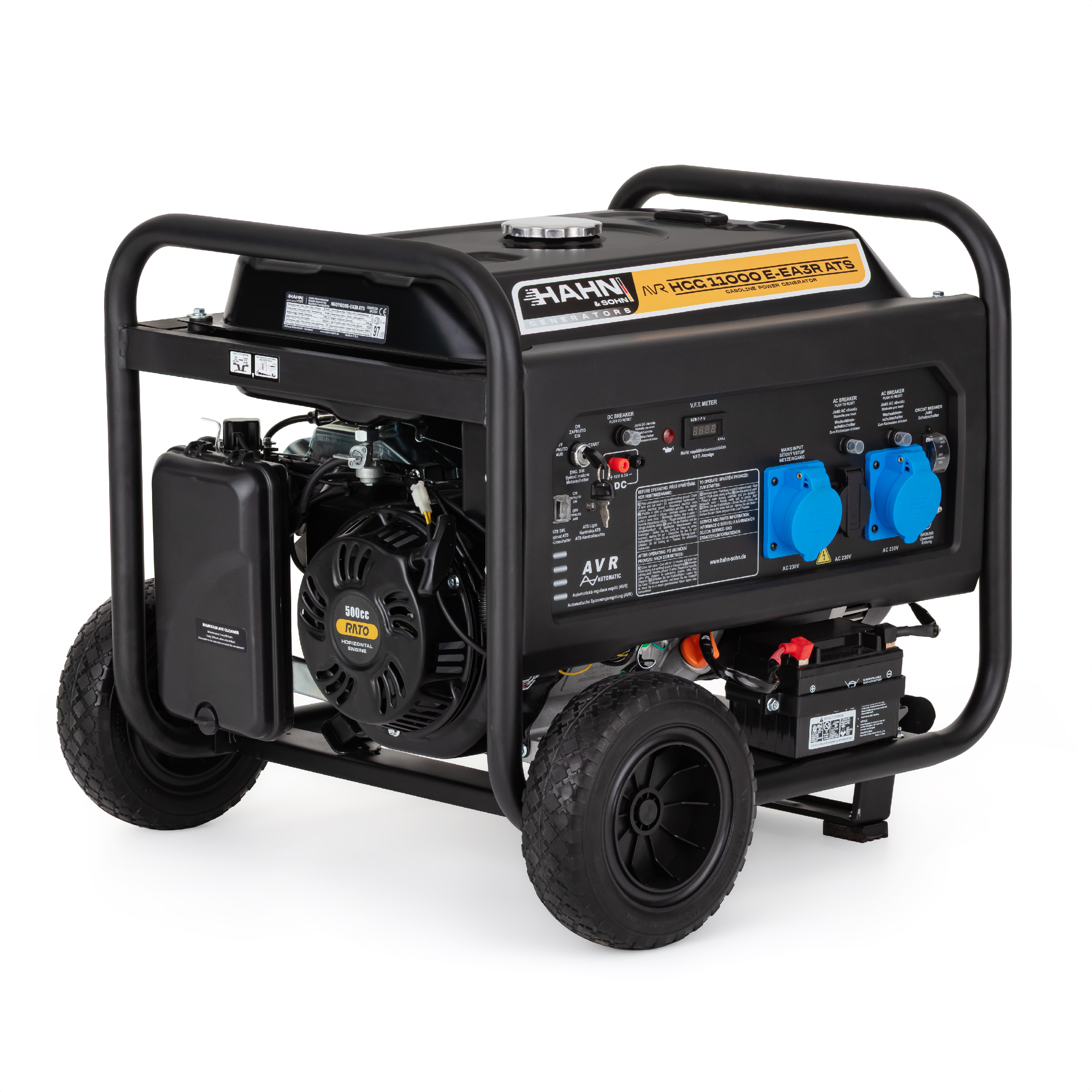 Hahn & Sohn HGG11000E-EA3R ATS Benzínová elektrocentrála 230/400V, 8.0 kW