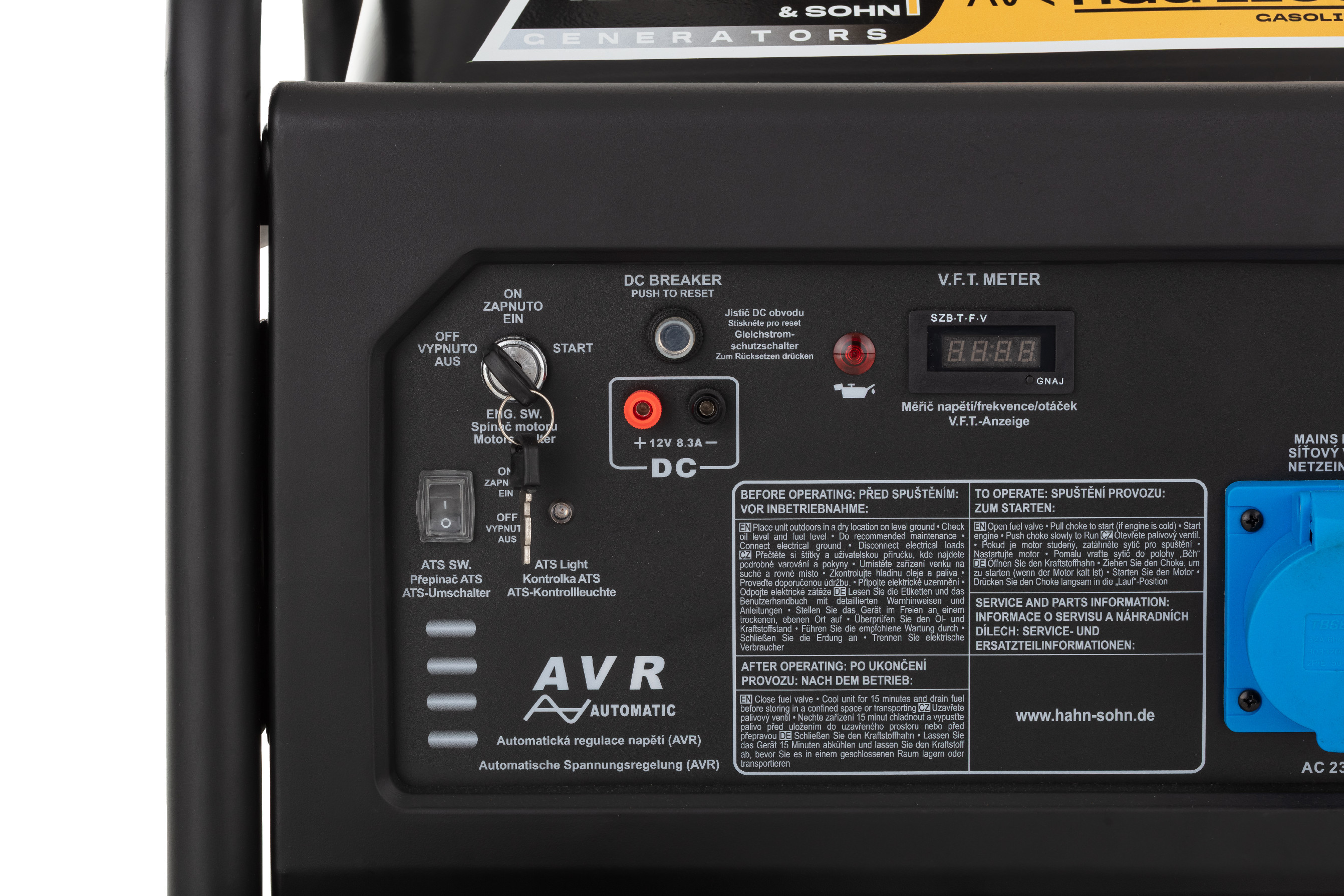 Hahn & Sohn HGG11000E-EA3R ATS Benzínová elektrocentrála 230/400V, 8.0 kW