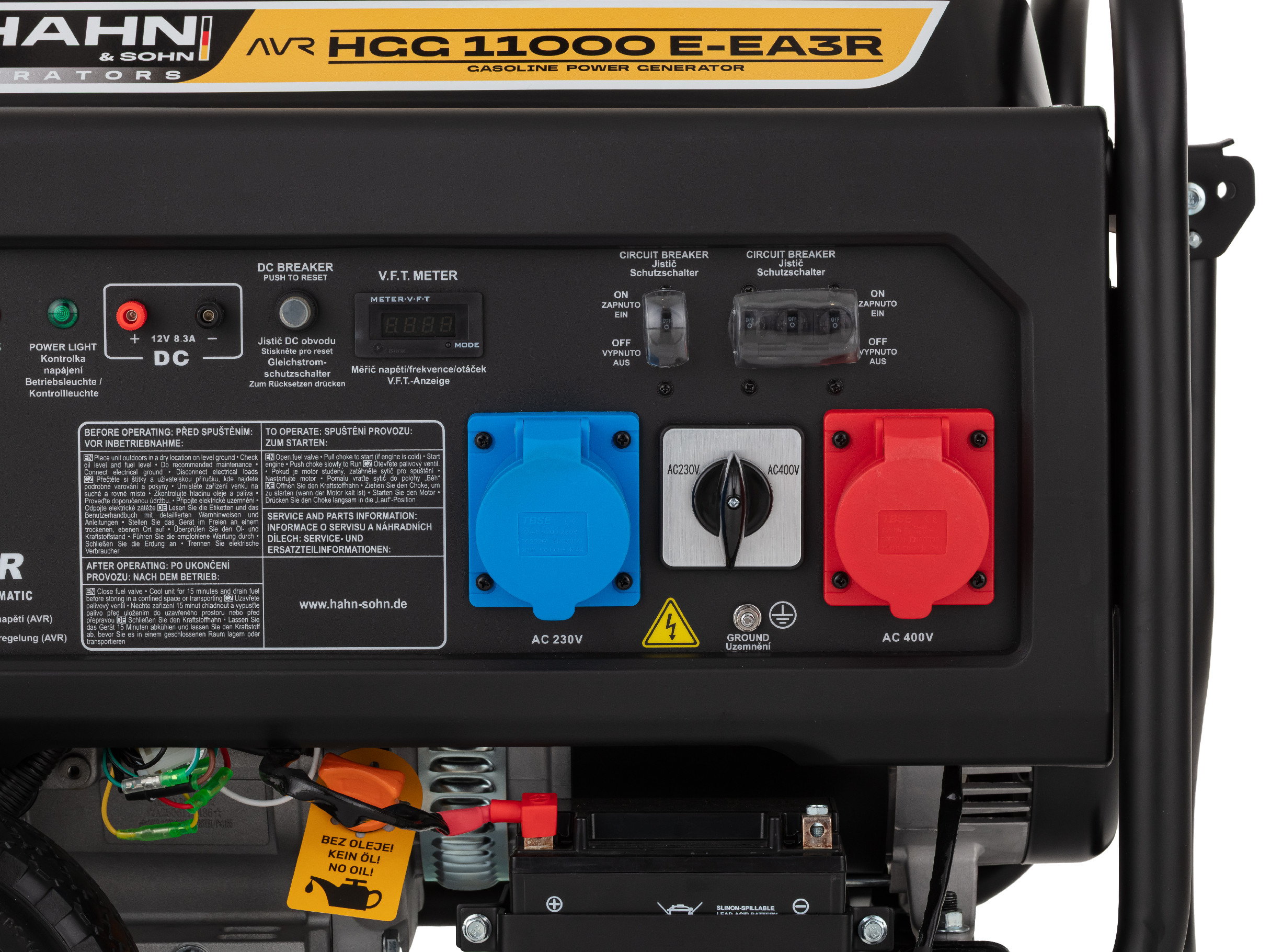 Hahn & Sohn HGG11000E-EA3R Benzínová elektrocentrála 230/400V, 8.0kW