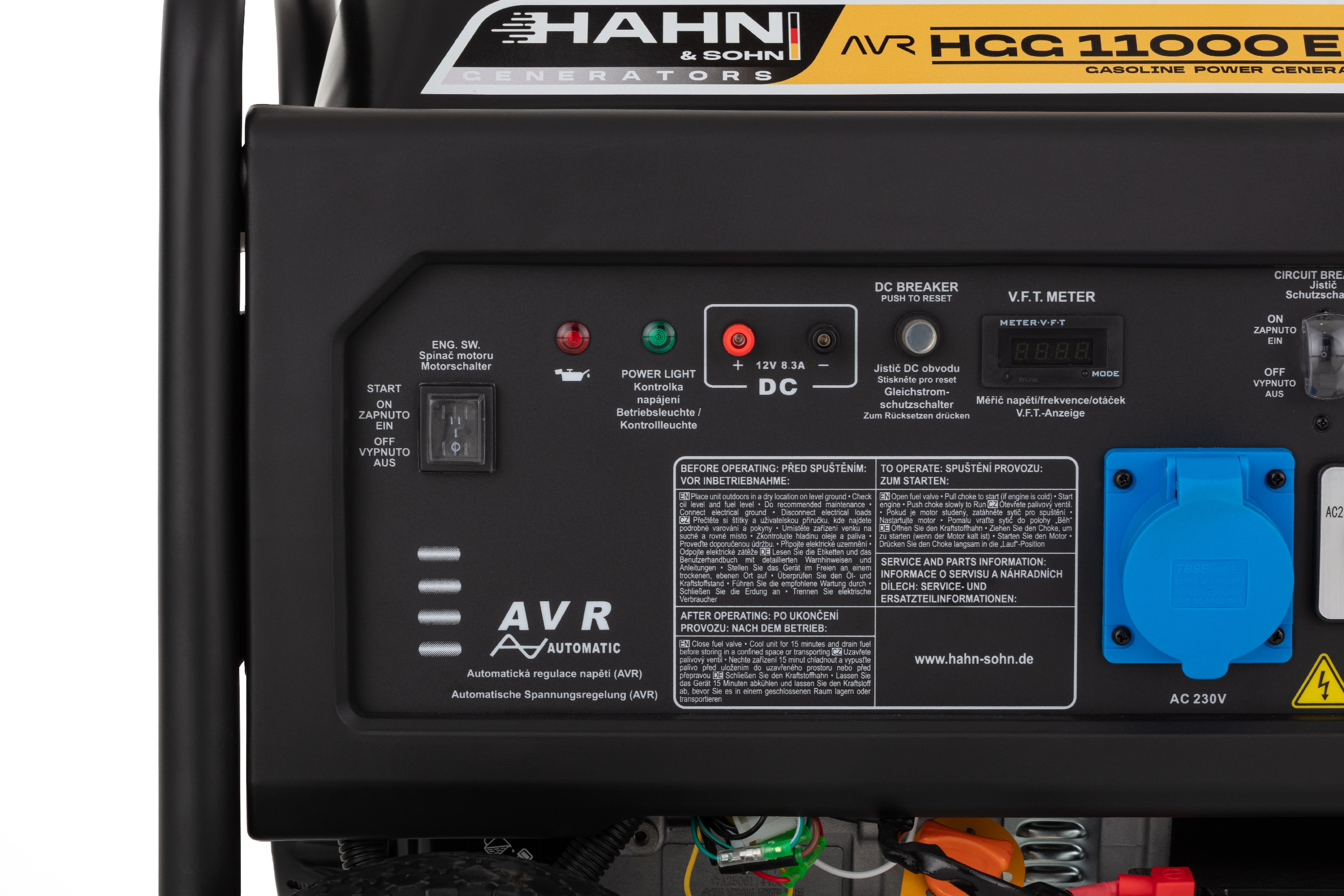 Hahn & Sohn HGG11000E-EA3R Benzínová elektrocentrála 230/400V, 8.0kW