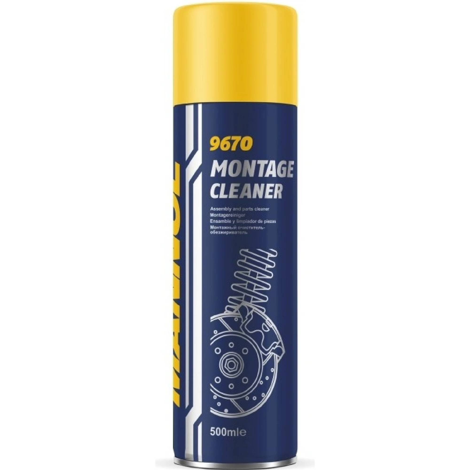 MANNOL 9670 Montage Cleaner 500 ml – vysoce účinný čistič kovových dílů