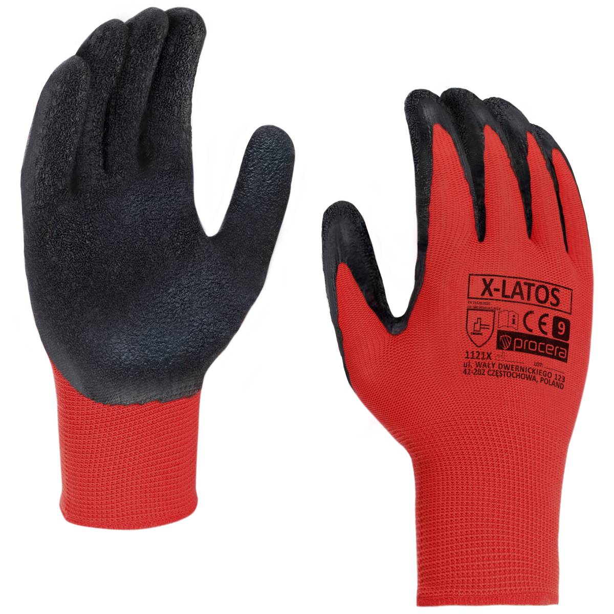 Procera Ochranné pracovní rukavice X-LATOS – velikost 9 (latexové, protiskluzové)