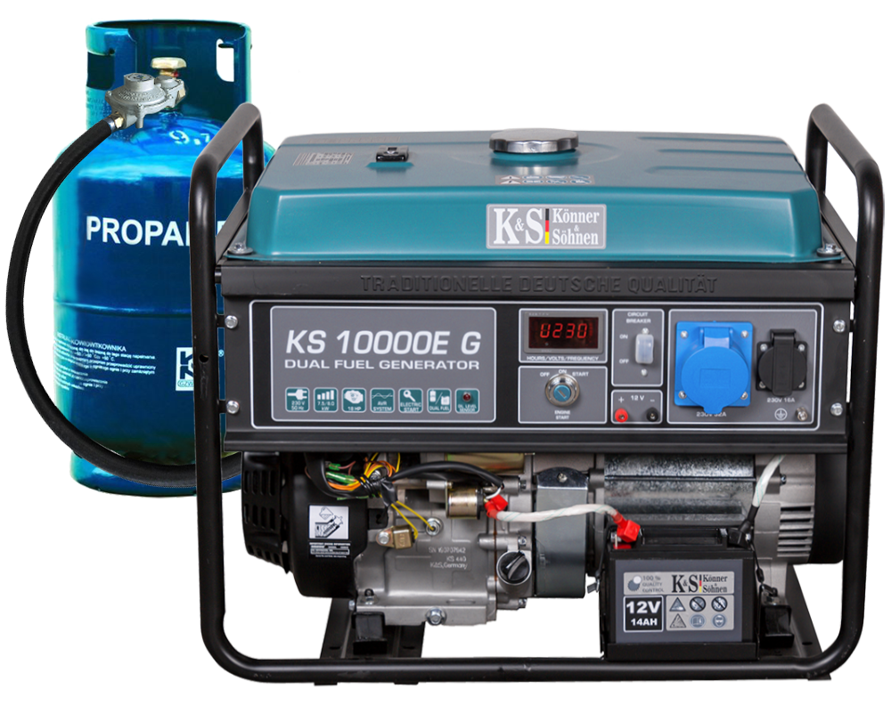 Könner & Söhnen KS 10000E G LPG/benzínová elektrocentrála 8kW / 230V