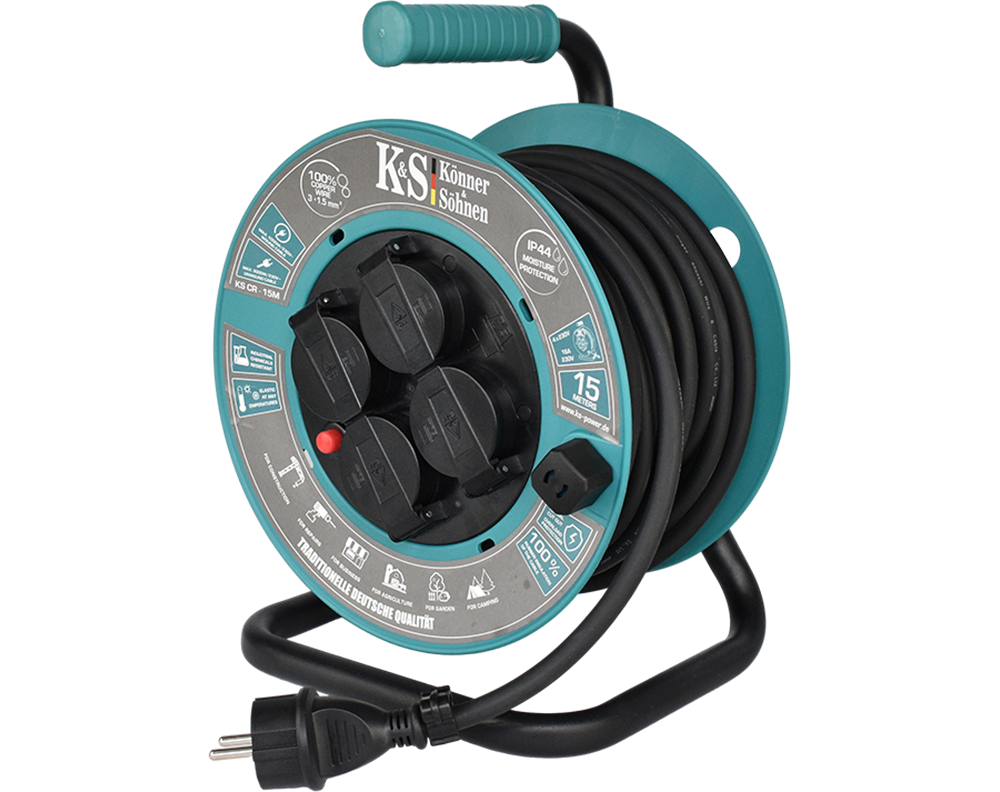 Könner & Söhnen KS CR-15M Prodlužovací kabel 15m, 4x230V, 3×1,5 mm2