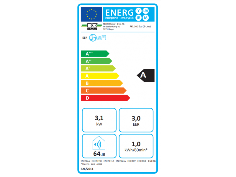 REMKO RKL 300 Eco S-Line Mobilní klimatizace