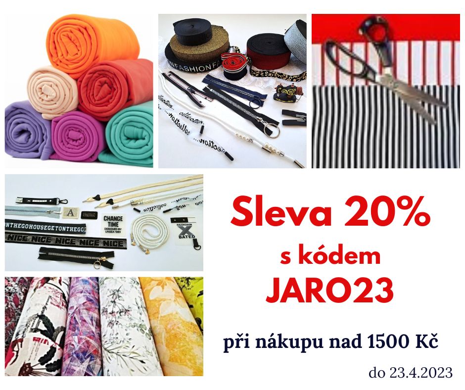 Sleva 20% na galanterii a látky