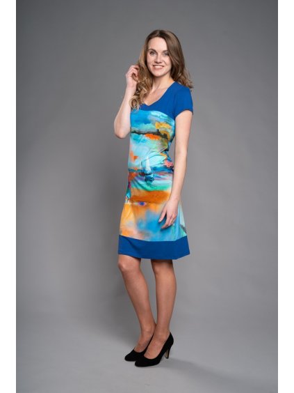 Dámské letní šaty Marika (Barva kobaltová, Velikost 44 / XL)