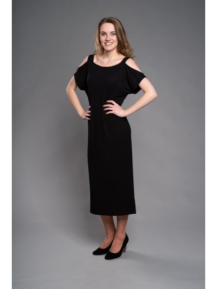 Dámské letní šaty Olívie jednobarevné (Barva černá, Velikost 50 / XXXXL)