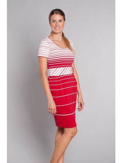 Dámské letní šaty Roxana s kapsami (Barva červená, Velikost 46 / XXL)