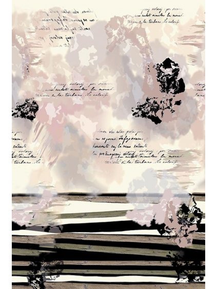 Viskóza tisk - abstraktní, raport 83 cm, panel