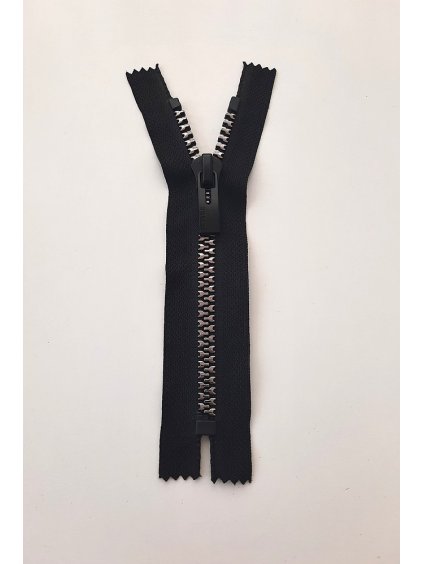 Krátký zip kapsový - středně hrubý, 16 cm, zuby 8 mm, plast "Y"