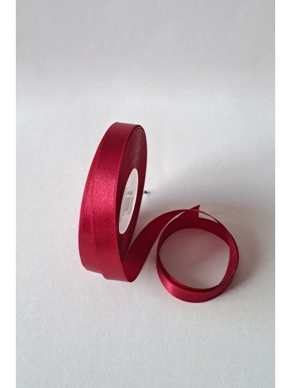 Saténová stuha - 12 mm, červená