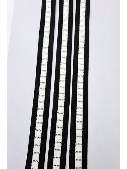 Lampas černá/bílá se štrasy