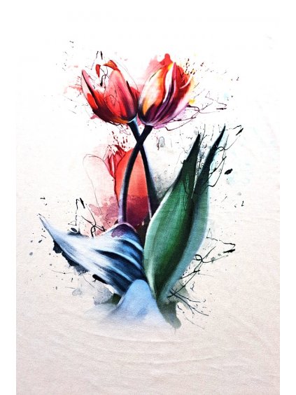 Viskóza tisk - tulipány, panel 72x80 cm