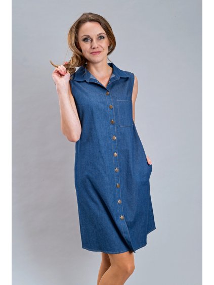 Dámské propínací šaty Martina, jeans