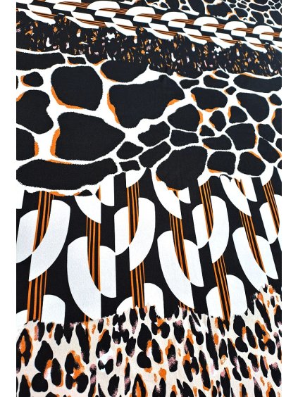 Viskóza tisk - safari vzor, raport 120 cm, panel