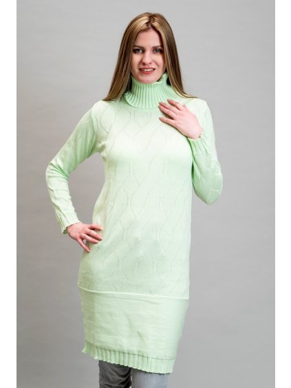 Pletené minišaty Rozina s rolákovým límcem