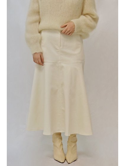 Dámská dlouhá sukně jeans, smetanová