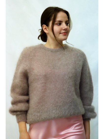 Dámský svetr Mohair, světle oříšková