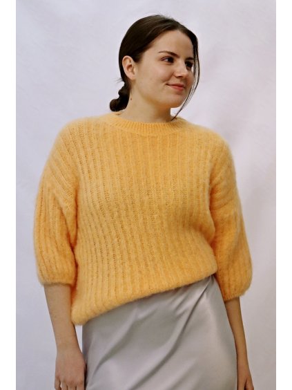 Dámský svetr kr.rukáv Mohair, meruňková