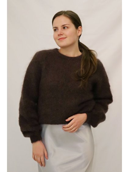 Dámský svetr Mohair, hnědá