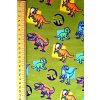 3438 1 jednolic s licencnim potiskem dinosauri zelena