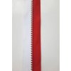 Dlouhý zip dělitelný bílá/červená - středně hrubý 77 cm, zuby 6 mm