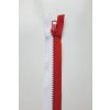Dlouhý zip dělitelný bílá/červená - středně hrubý 77 cm, zuby 6 mm