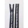 Dlouhý zip dělitelný - potisk 55 cm, zuby 6 mm, černá