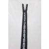 Dlouhý zip dělitelný - potisk 55 cm, zuby 6 mm, černá