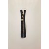 Krátký zip kapsový - jemný, černý 10 cm, zuby 4 mm, žlutý kov