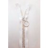 Dlouhý zip dělitelný - písmenka 65 cm, zuby 8 mm, bílá/zlatá
