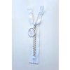 Krátký zip kapsový - písmenka 16 cm, zuby 8 mm, bílá/zlatá