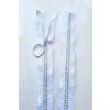 Dlouhý zip dělitelný - písmenka 70 cm, zuby 8 mm, bílá/stříbrná