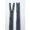 Dlouhý zip dělitelný - středně hrubý 75 cm, zuby 6 mm spirála šedá
